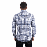 Camisa Platini Directional Geometry Foil Gris/Blanco