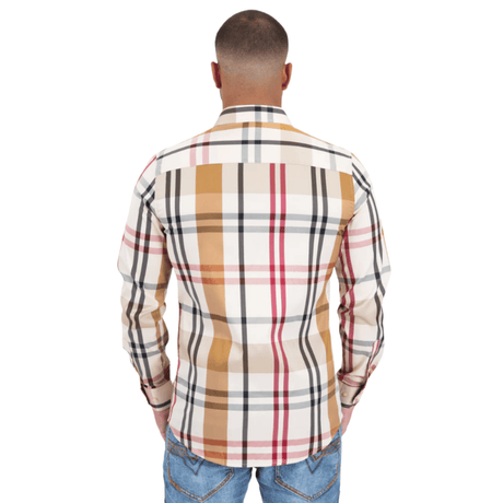 Camisa Platini Checkered Long Sleeve Beige