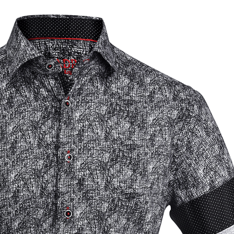 Camisa Cuadra Black Abstract Print