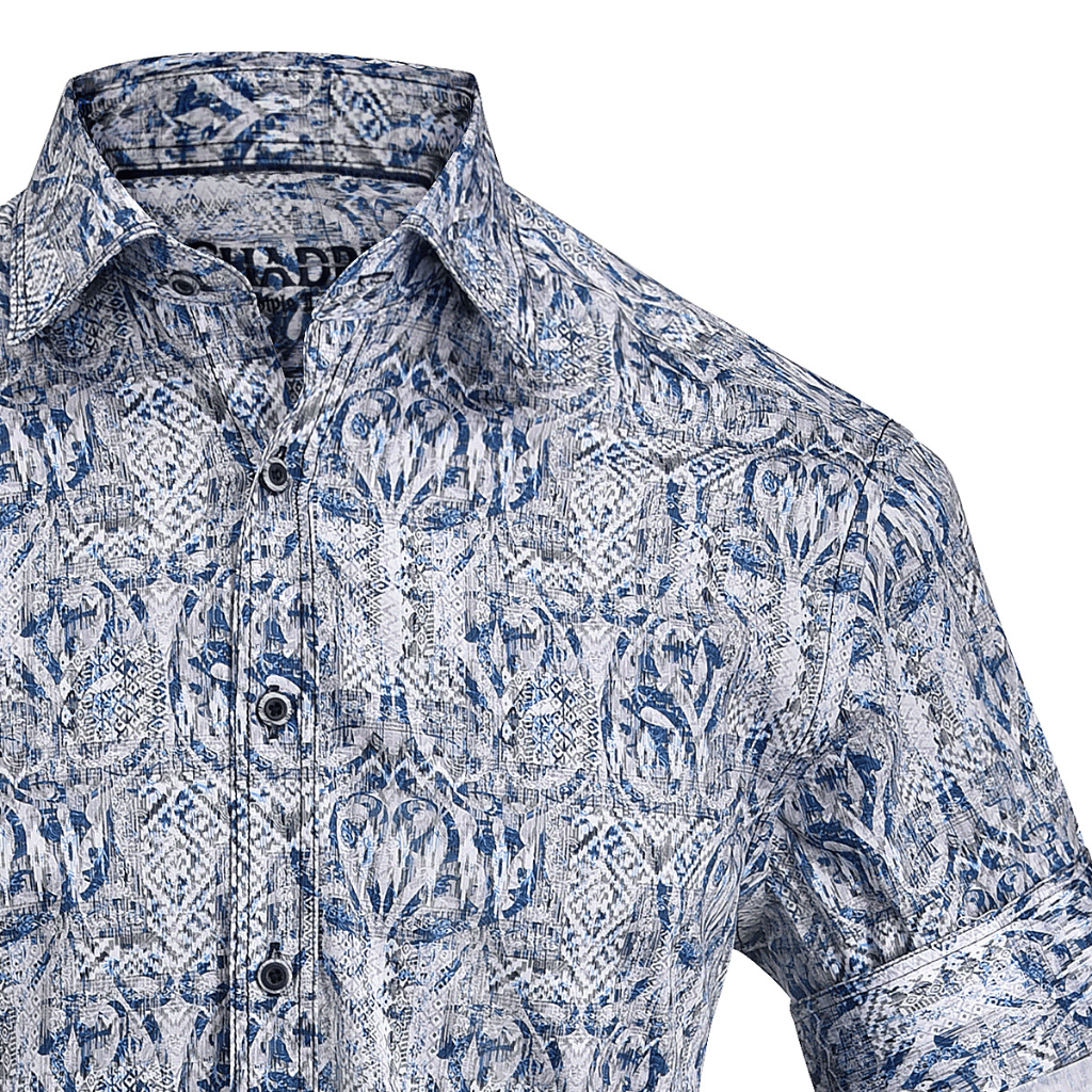 Camisa Cuadra Blue Tile Print