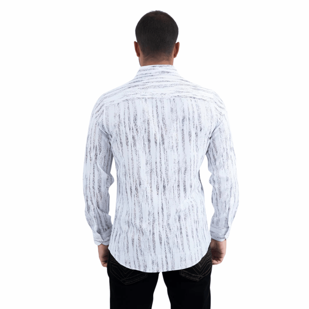 Camisa Platini Abstract Wave Foil Blanco
