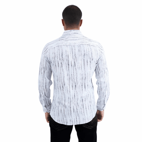 Camisa Platini Abstract Wave Foil Blanco