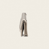 Billetera Cuadra Taupe Cowhide Embroidery