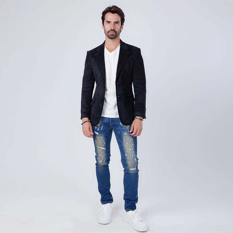 Drowsewrap Suede Black Blazer