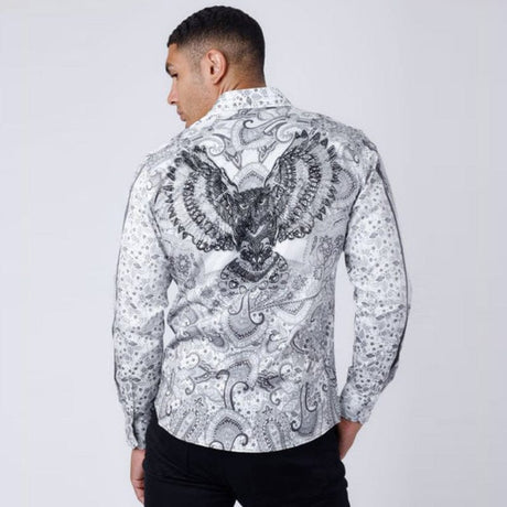 Blushwrap Rhinestone Long Sleeve White Shirt