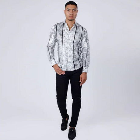 Blushwrap Rhinestone Long Sleeve White Shirt