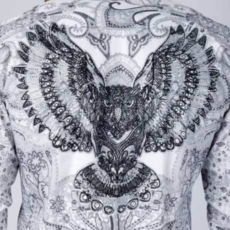 Blushwrap Rhinestone Long Sleeve White Shirt