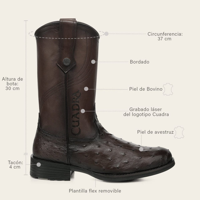 Cuadra Torino Ostrich Cowboy Boot – Tobacco