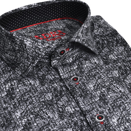 Camisa Cuadra Black Abstract Print