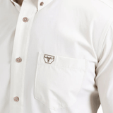Camisa Platini Performance Solid Long Sleeve Beige