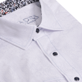 Camisa Cuadra White Paisley Jacquard