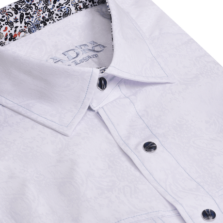 Camisa Cuadra White Paisley Jacquard