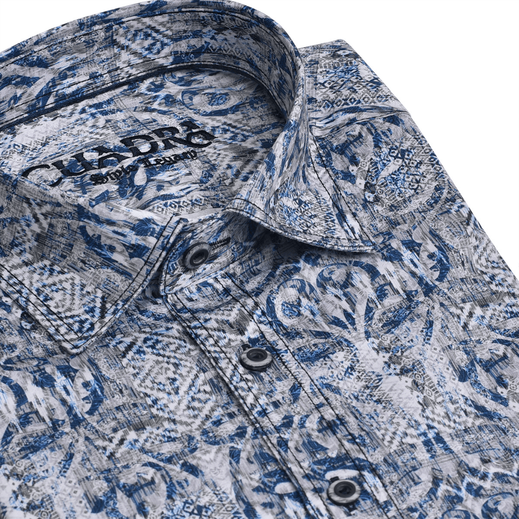 Camisa Cuadra Blue Tile Print