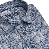 Camisa Cuadra Blue Tile Print