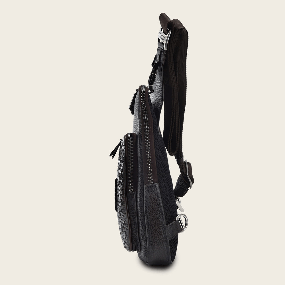 Bolso Bandolera Cuadra Marron Oscuro