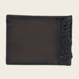 Superficie lisa de piel con piel de fuscus en tono negro elegante.