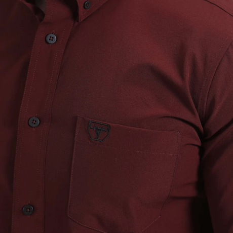 Camisa Platini Performance Solid Long Sleeve Vino