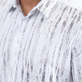 Camisa Platini Abstract Wave Foil Blanco
