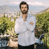 Camisa Platini Abstract Wave Foil Blanco