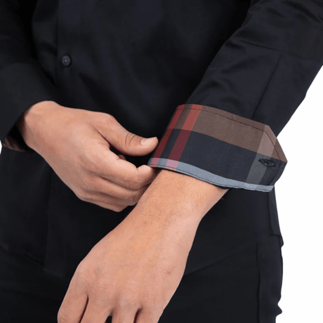 Camisa Platini Satin Plaid Cuff Detail