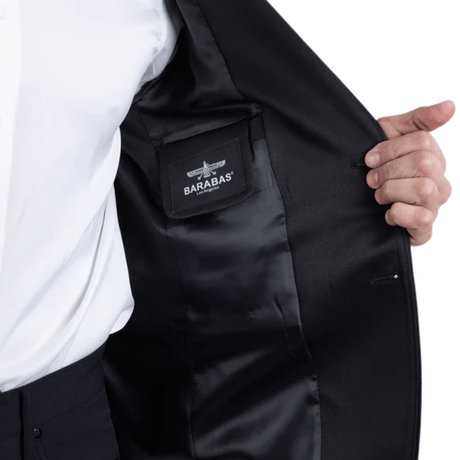 Interior del saco mostrando etiqueta y forro.