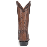 Vista posterior de la bota mostrando el diseño trasero.