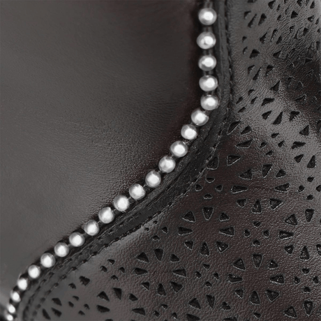 Detalle del perforado láser en la piel.