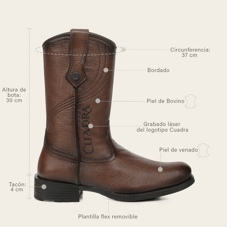Bota Cuadra Roper Venado Café