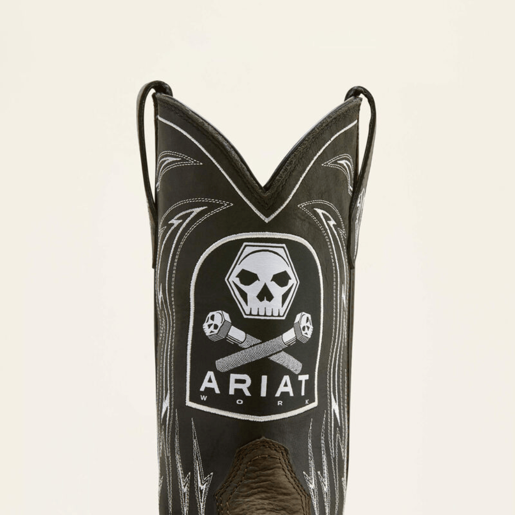 Vista frontal de la bota mostrando la caña.