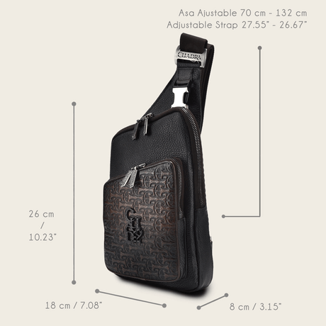 Bolso Bandolera Cuadra Marron Oscuro