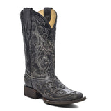 Bota Vaquera Snake Inlay Black