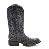 Bota Vaquera Snake Inlay Black