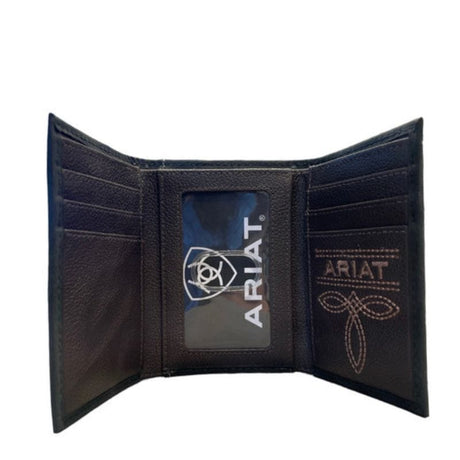 Cartera Ariat Trifold Bull Hide Negra