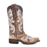 Bota Vaquera Brown / White Embroidery