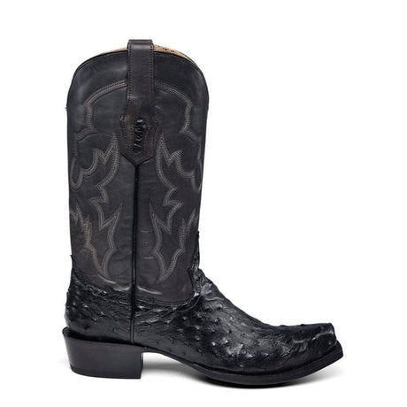 Bota Vaquera Avestruz Embroidery Negra