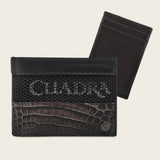Cartera Cuadra Oxford Alligator Blackline