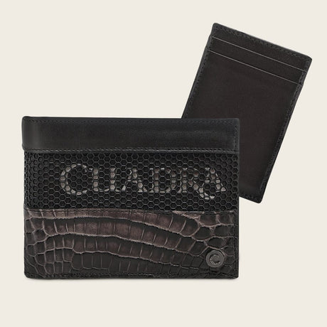Cartera Cuadra Oxford Alligator Blackline