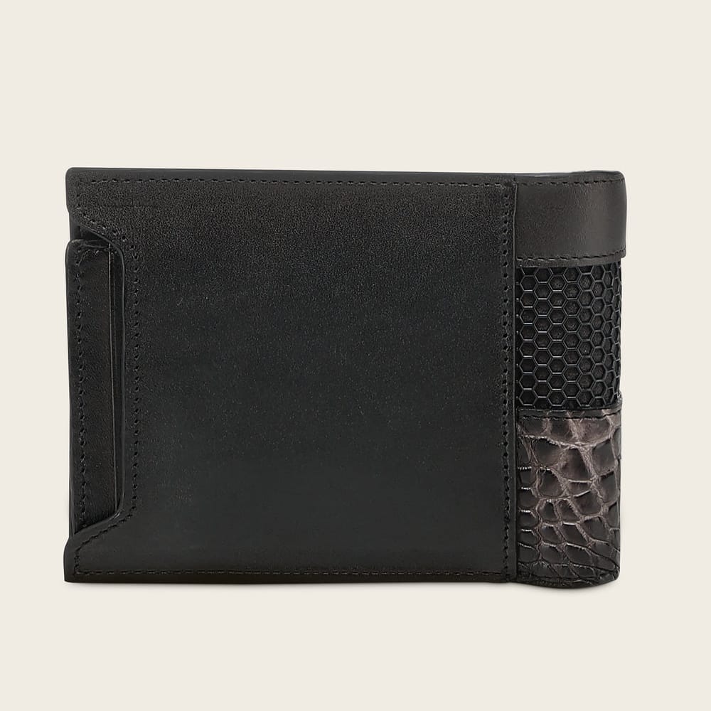 Cartera Cuadra Oxford Alligator Blackline
