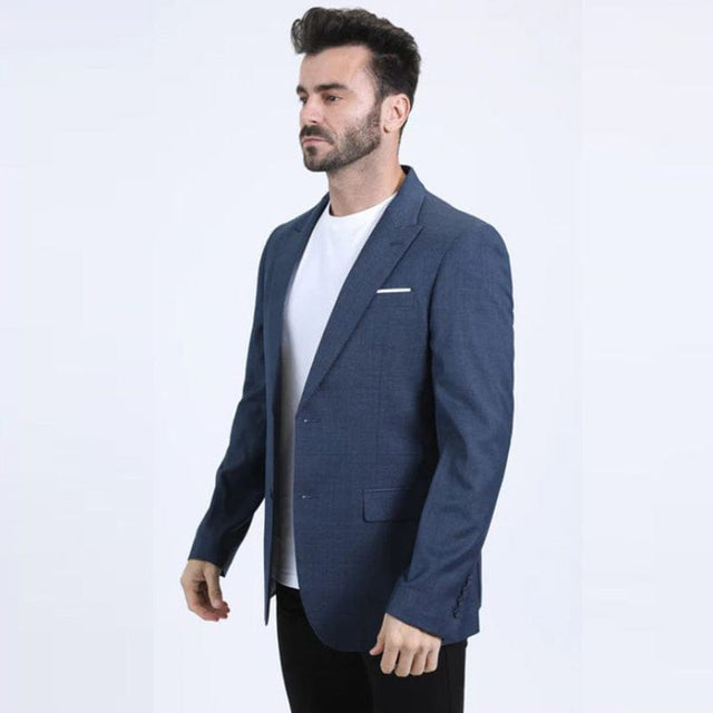 Platini Modern Fit Stretch Western Blazer – Blue