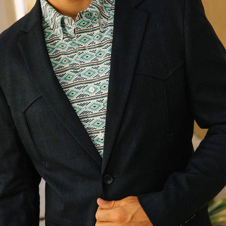 Saco Platini Double Button Faux-Suede