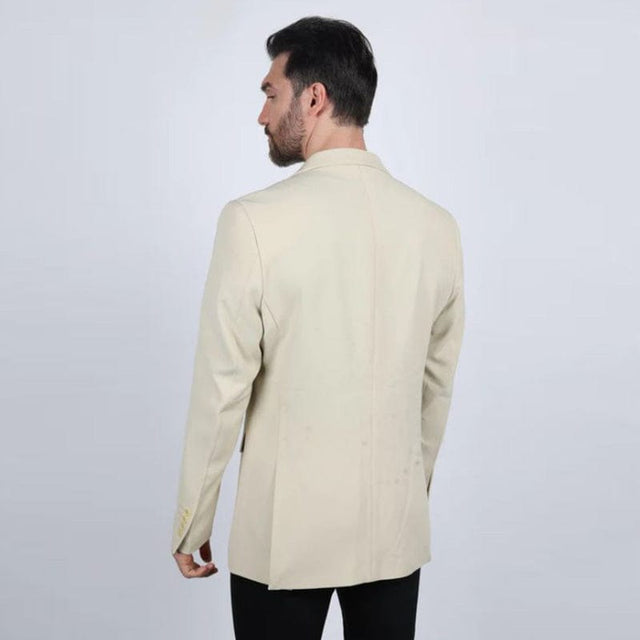 Platini Modern Fit Stretch Date Noche Western Blazer – Beige