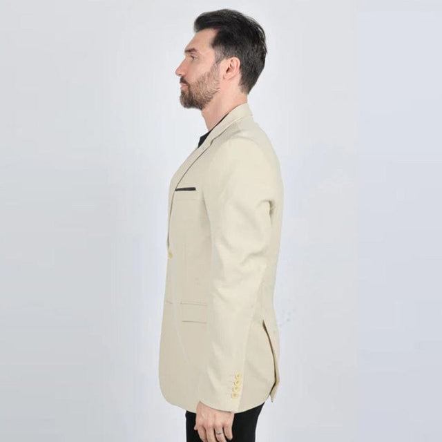 Platini Modern Fit Stretch Date Noche Western Blazer – Beige