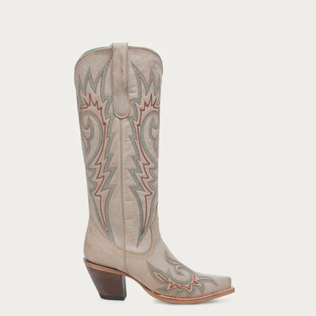 Bota Vaquera Bordado Azul y Rojo