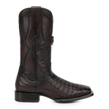 Bota vaquera Cuadra Insignia Caimán Chocolate – vista 3/4 frontal