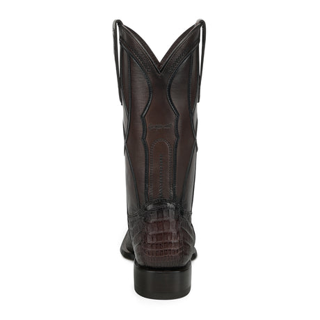 Bota vaquera Cuadra Insignia Caimán Chocolate – vista trasera