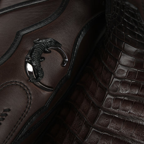Bota vaquera Cuadra Insignia Caimán Chocolate – detalle