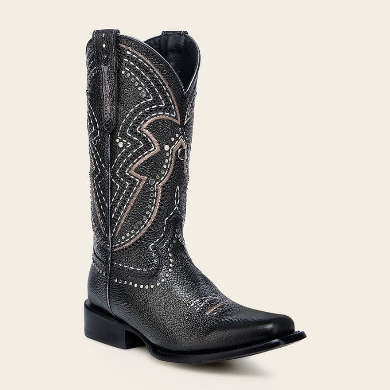 Bota Vaquera Rodeo Bovino Negra Para Mujer | Cuadra – Botines Charros LLC