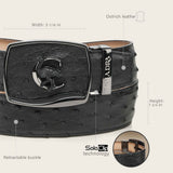 Cinturón Cuadra Black Feral Ostrich Legacy