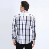 Camisa Platini Blanca con Patrones Grises