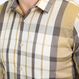 Camisa Platini Patrones Beige/Amarillo